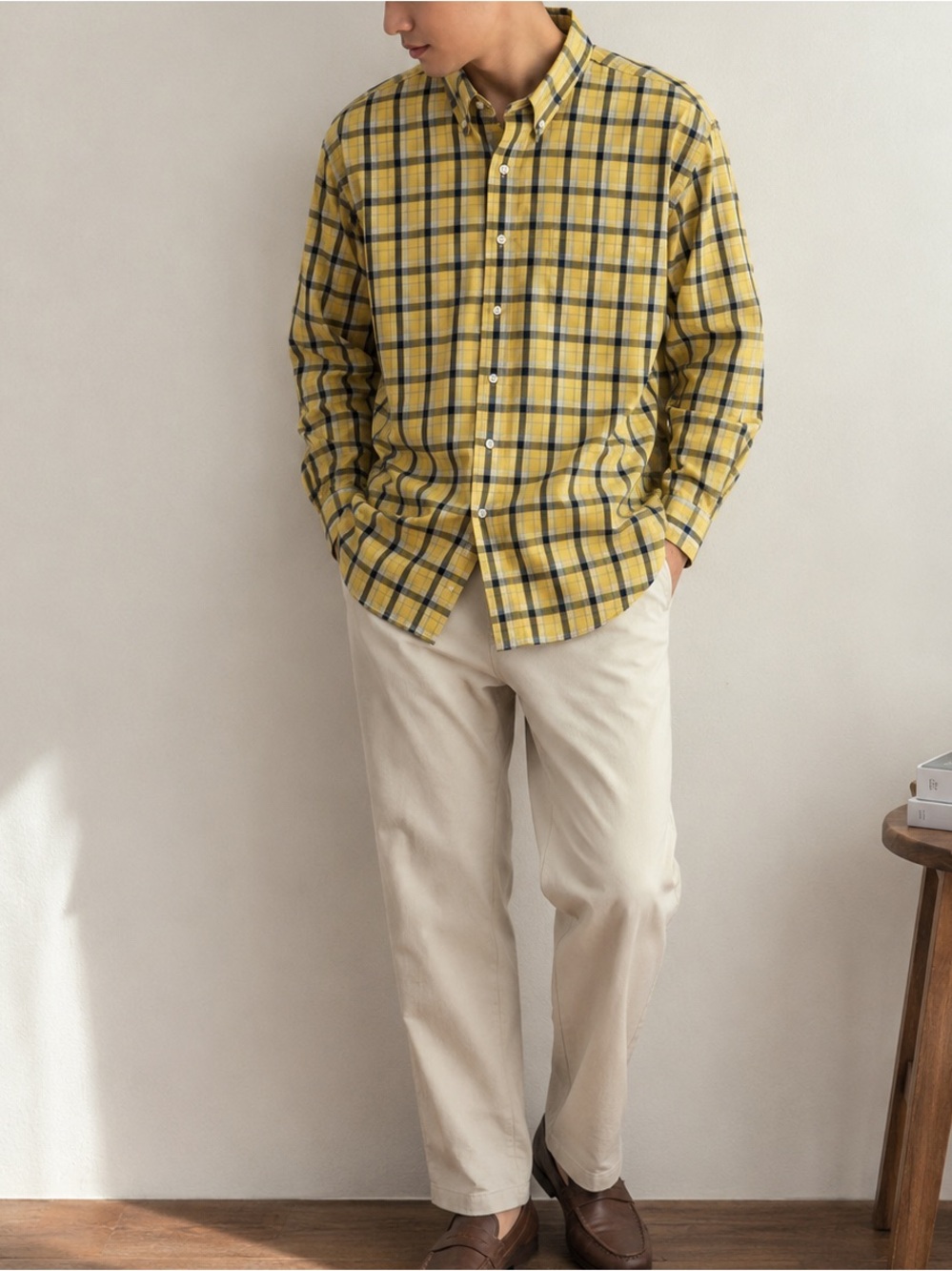 Club Room Yellow & Blue Plaid Button-Down Shirt
